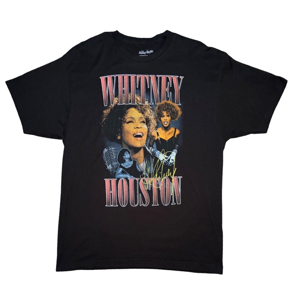 Whitney Houston I Will Always Love You Women's XL Black Graphic T-Shirt